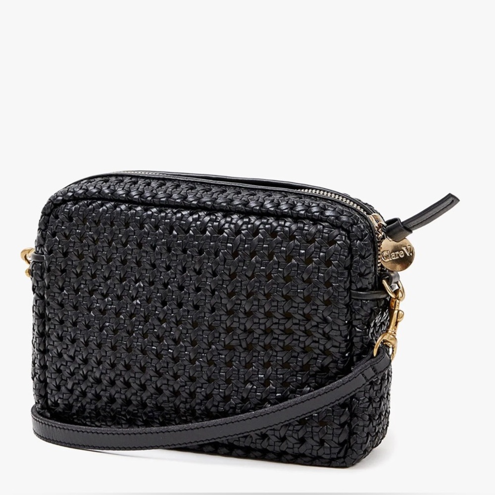 Clare V. black rattan midi sac NWT